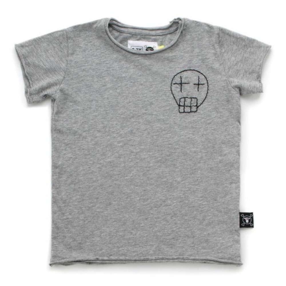 NWT NUNUNU embroidered sketch skull t-shirt